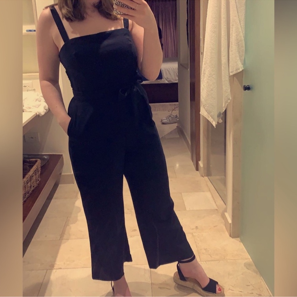 Abercrombie & Fitch Black Smocked Waist Jumpsuit - Picture 14 of 14